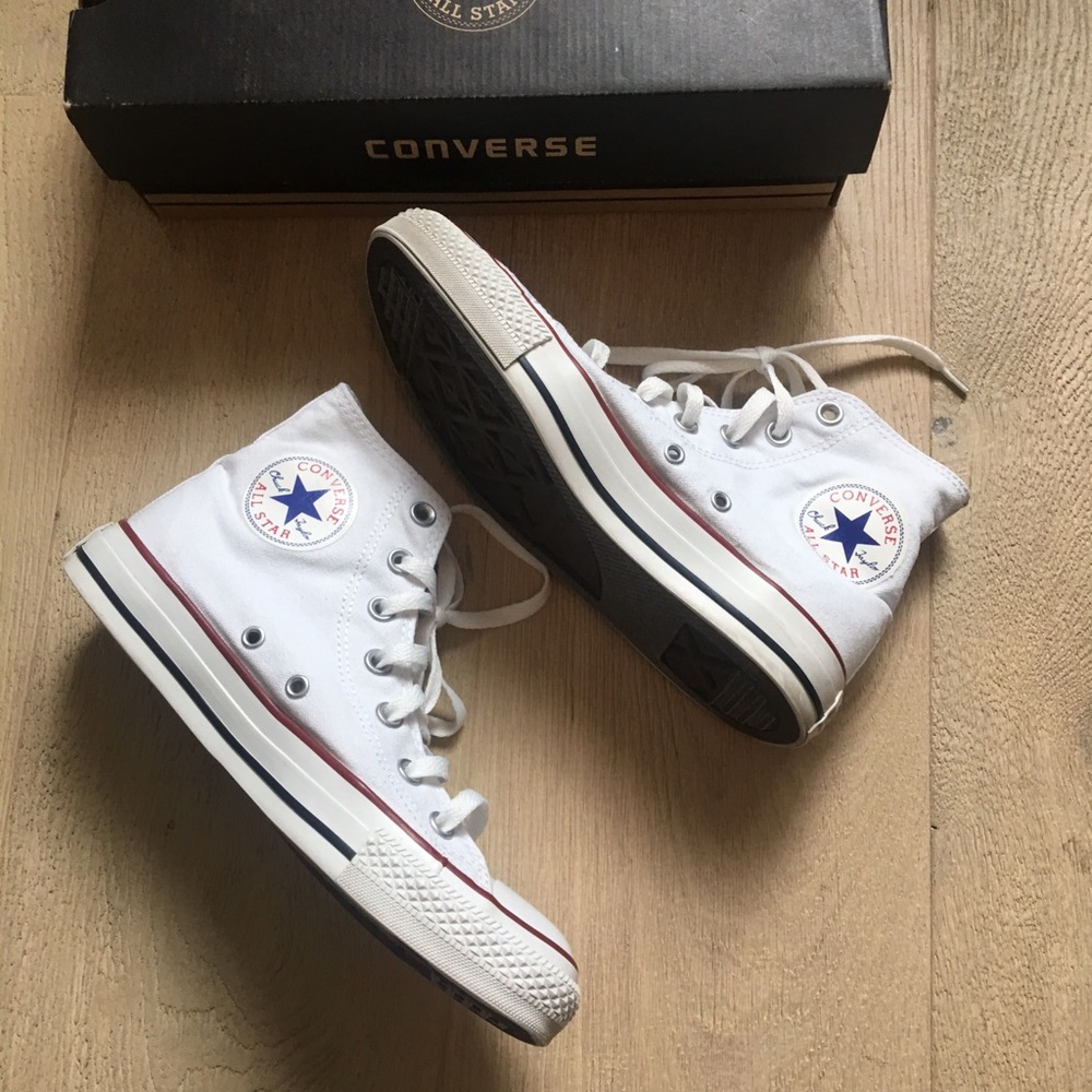 Authentic White High top converse